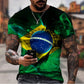 Camisa Unissex Casual Bandeira do Brasil