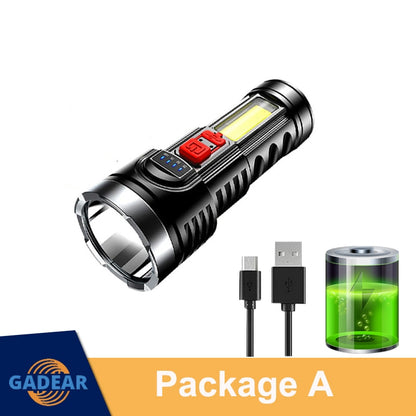 High Power LED Flashlight Powerful XHP90 Torch Waterproof Fishing Lantern USB Rechargeable Spotlight Searchlight Power Bank Lamp