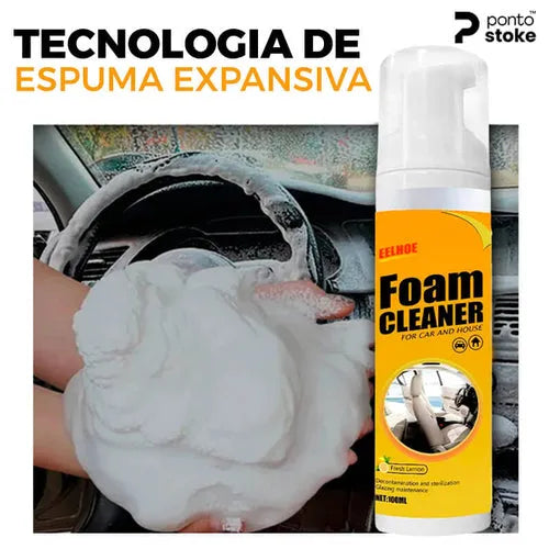 Spray de Espuma Mágica pra Limpeza Profunda - Foam Cleaner™: Seu Carro Novo e Sem Manchas