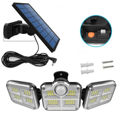 Refletor Led Solar Com 3 Cabeças 800W - EcoLight